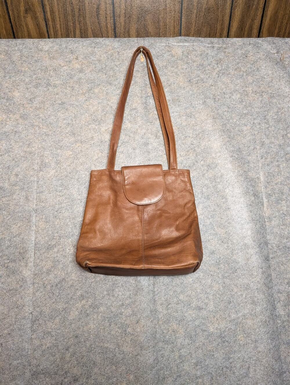 Nino Bossi Genuine Brown Leather Shoulder Handbag Everyday Classic